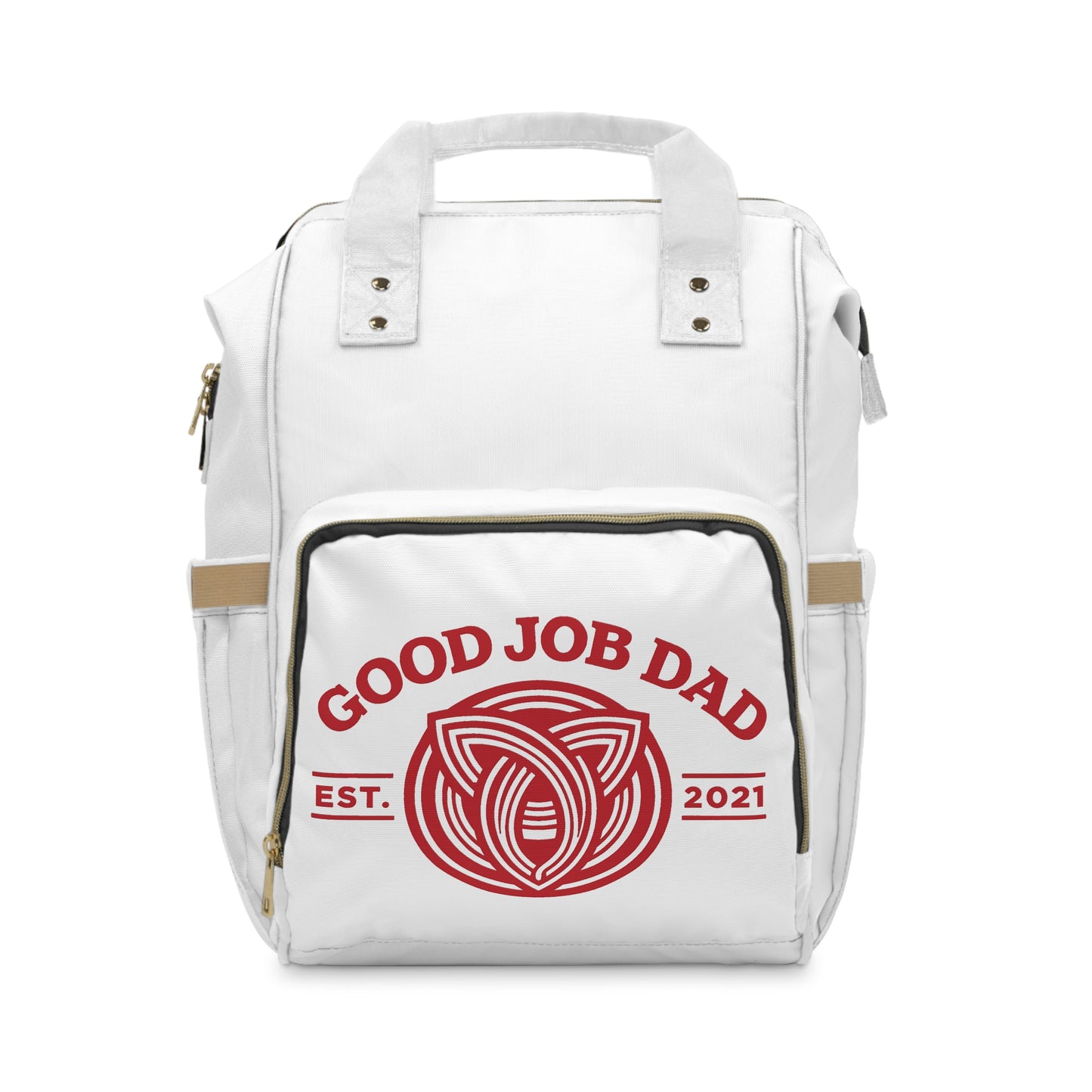 'Good Job Dad' Multifunctional Diaper Backpack/Red